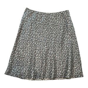 NEW Statements Silk Skirt A-Line Career Office Party Black Multi Size‎ 12 NWT